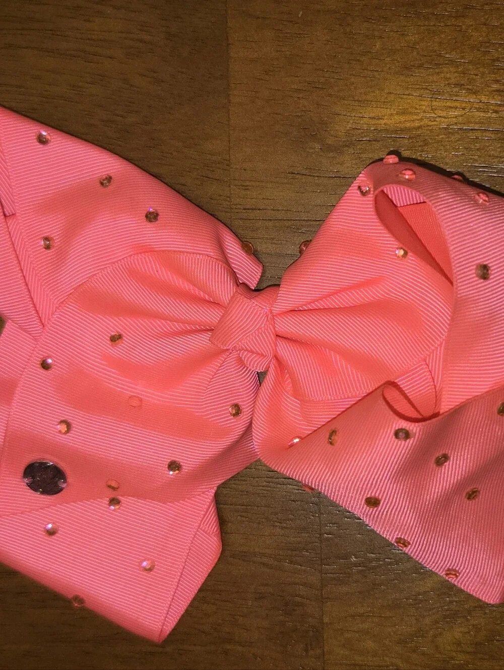 JoJo Siwa Large Coral Pink Rhinestone Bow Hair Clip